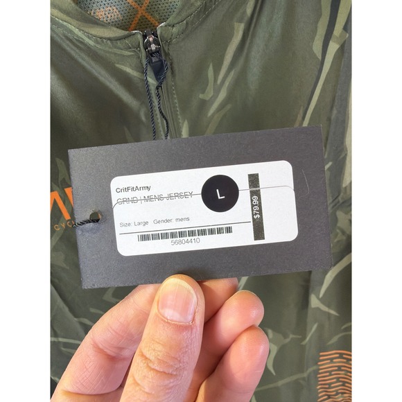 Crit Fit Army Cycling Jersey Men Large Camo Short Sleeve Full Zip Wisconsin NEW - Picture 3 of 8